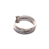 Shema- Swarovski Crystals - Two Piece Stacked Rings - Sterling Silver Ring