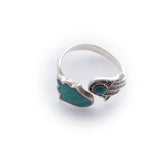 Eilat Stone Hamsa Hands Adjustable Sterling Silver Ring