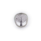 Tree of Life Cutout in White Opal Oval Sterling Silver Ring