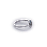 Opal Setting Hamsa Diagnal Streling Silver Ring