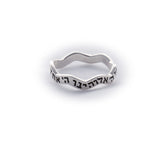 Hebrew Shema - Sterling Silver Wavy Ring