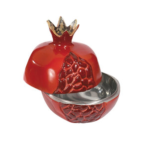 Large Aluminium Pomegranate - Open - Red