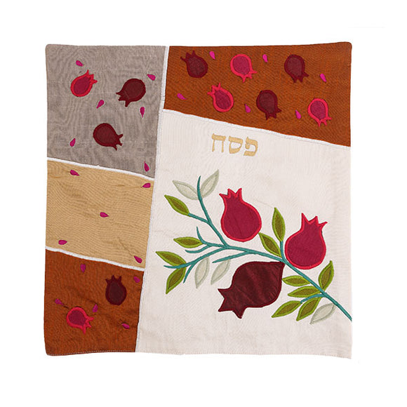 Matzah Cover - Appliqued - Pomegranates