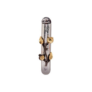 Stainless Steel Mezuzah 10 cm - Pomegranates