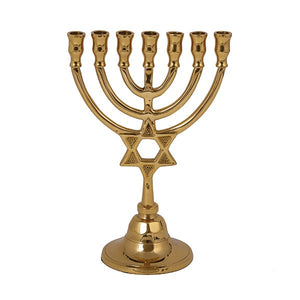 Bronze Menorah 24cm - Magen David