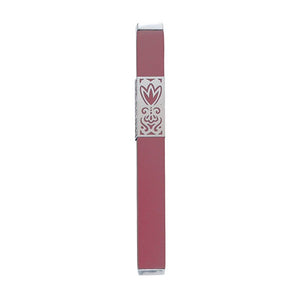 Mezuzah & Metal Cutout 12cm - Maroon