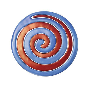 Trivet - Two Pieces - Spiral Red & Blue