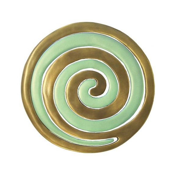 Trivet - Two Pieces - Spiral Gold & Green