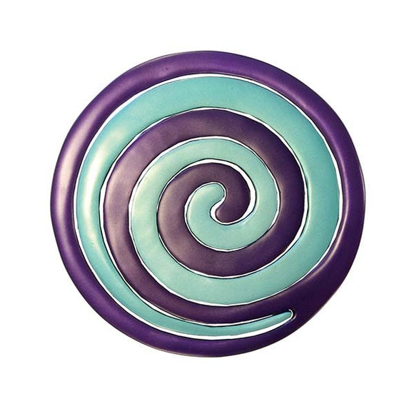 Trivet - Two Pieces - Spiral Purple & Green