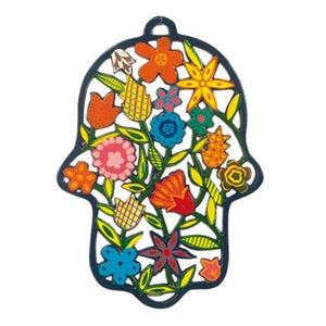 Hamsa - Hand Painted - Laser Cut - Flowers - II