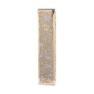 Wide Mezuzah & Metal Cutout - Pomegranates - Copper