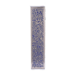 Wide Mezuzah & Metal Cutout - Pomegranates - Purple