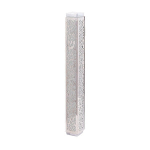 Mezuzah & Full Metal Cutout - Pomegranates - Stainless Steel