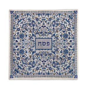 Matzah Cover - Full Embroidery - Blue