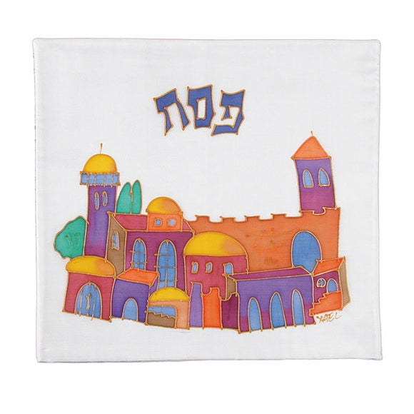 Matzah Cover - Hand Painted Silk - Style 13
