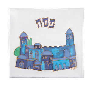 Matzah Cover - Hand Painted Silk - Style 16