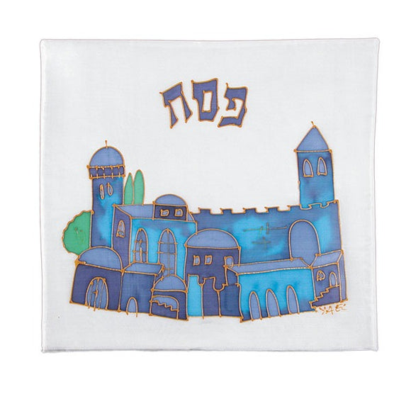 Matzah Cover - Hand Painted Silk - Style 16