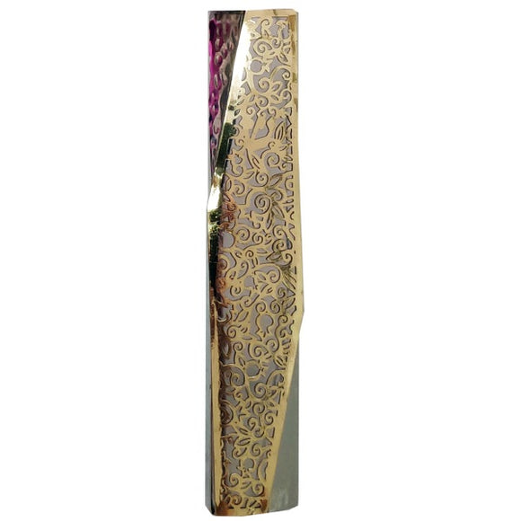 Mezuzah - Geometric - Hammer Work & Brass