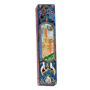 Large Wooden Mezuzah - 12 cm - Tower Of David