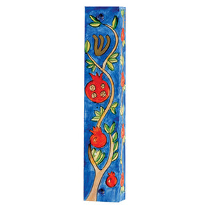 Large Wooden Mezuzah - 12 cm - Pomegranate Tree