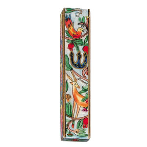 Large Wooden Mezuzah - 12 cm - Deer