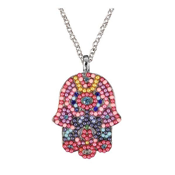Necklace - Large Hamsa - Multicolored