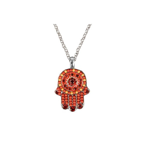 Necklace - Small Hamsa - Turquoise & Blue