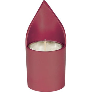 Memorial Candle Holder & Candle - Maroon