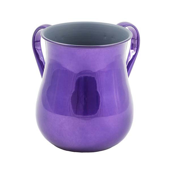 Large Netilat Yedayim Cup - Stainless Steel - Purple