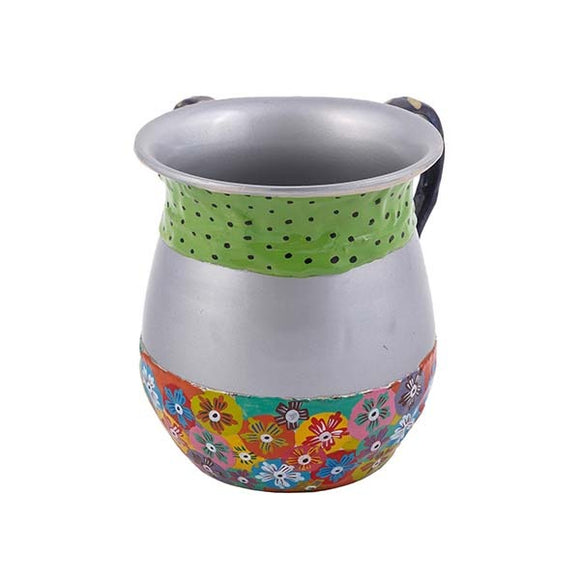 Netilat Yadayim Cup - Metal & Fimo - Multicolored
