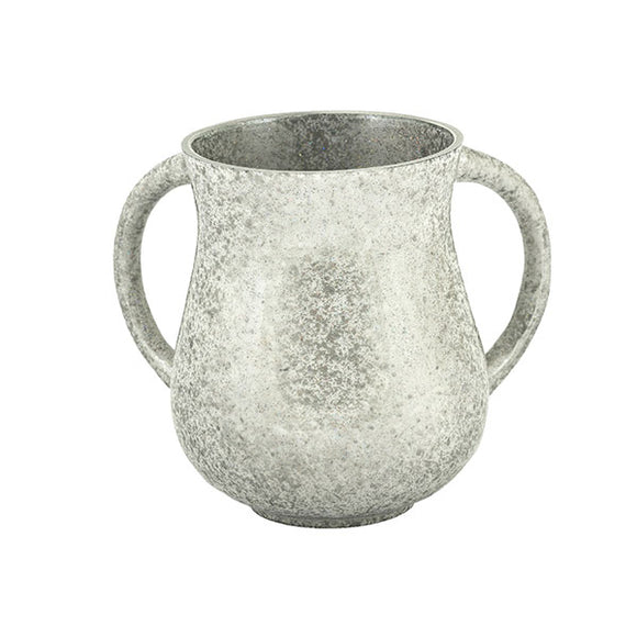 Netilat Yadayim Cup - Faux Marble - Silver