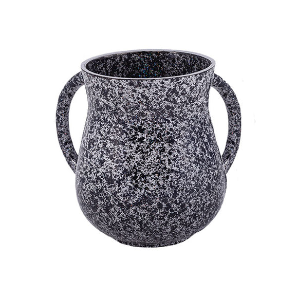 Netilat Yadayim Cup - Marble Coated - Black
