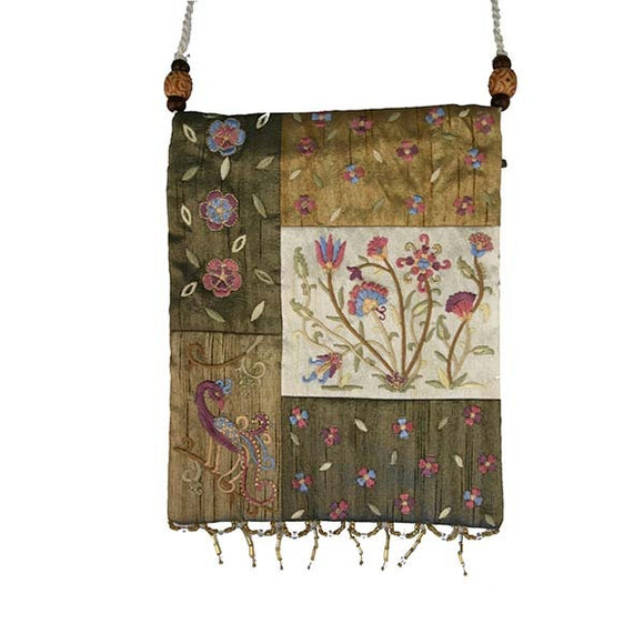 Bag - 5 Patches & Embroidery - Flowers - Gold