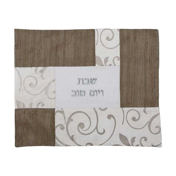 Challah Cover - Fabric Collage - Silver