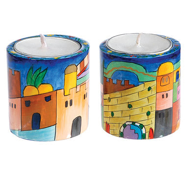 Small Round Candlesticks - Jerusalem