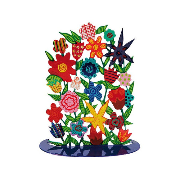 Metal Laser Cut Stand - Hand Painted - Flowers