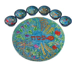 Seder Plate & Six Bowls - Seven Species