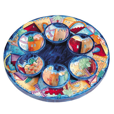 Seder Plate & Six Bowls - Jerusalem