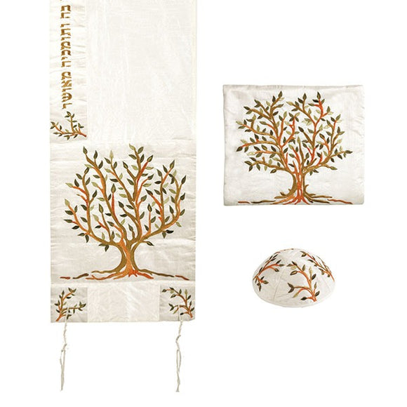 Tallit - Special Embroidery - Tree Of Life - Brown