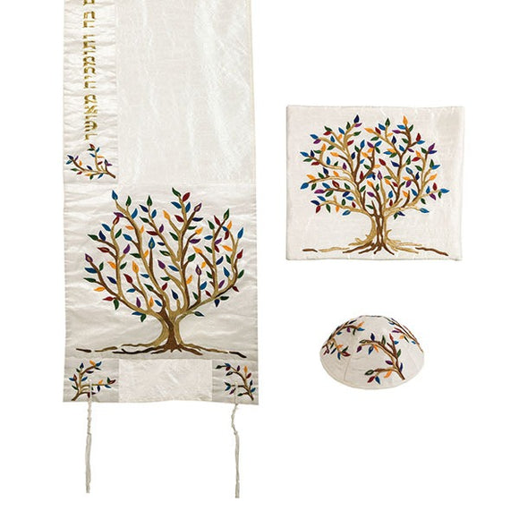 Tallit - Special Embroidery - Tree Of Life - Multicolored