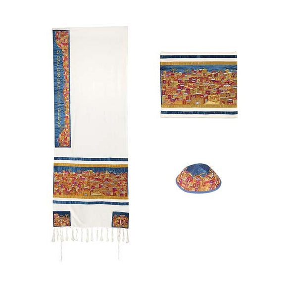 Tallit - Dense Embroidery - Jerusalem - Multicolored