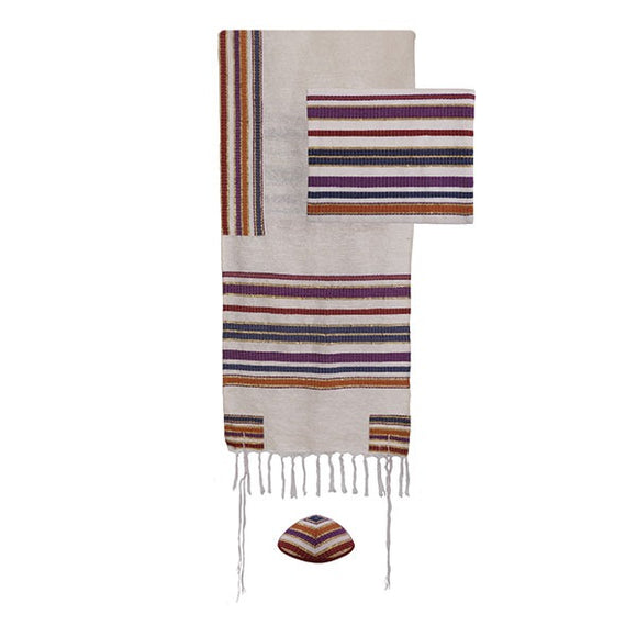 Tallit - Hand Woven & Atara With Blessing - 105 cm - Multicolored