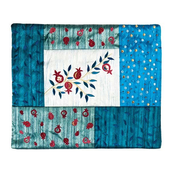 Tallit Bag - Patches & Embroidery - Pomegranate Blue
