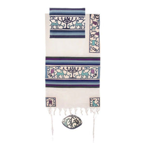 Tallit - Hand Embroidered - 21" x 77" - Paper