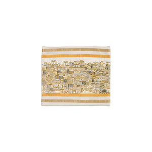 Tefillin Bag - Full Embroidery - Jerusalem Silver/Gold