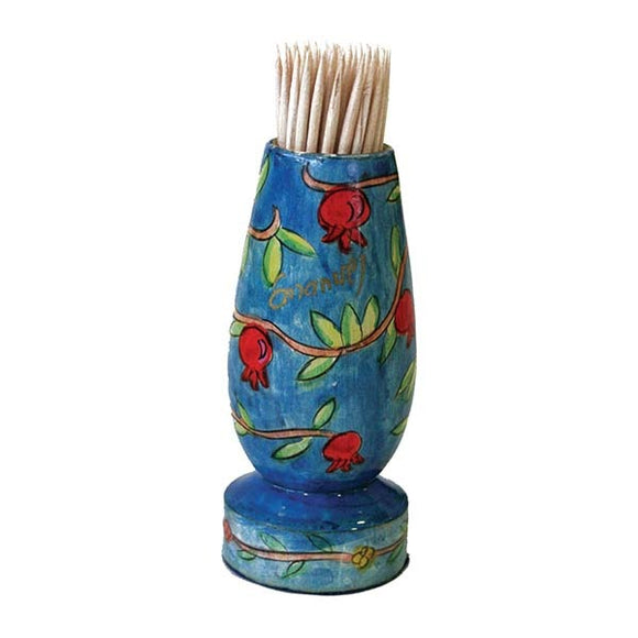 Hand Painted Toothpick Stand - Pomegranates