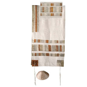 Appliqued Tallit & Stripes - 55" - Gold