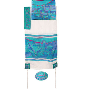 Silk Tallit - Vista - Blue & White