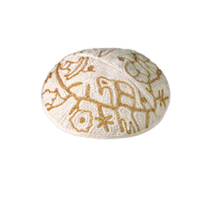 Kippah Hand Embroidered - Birds - Gold