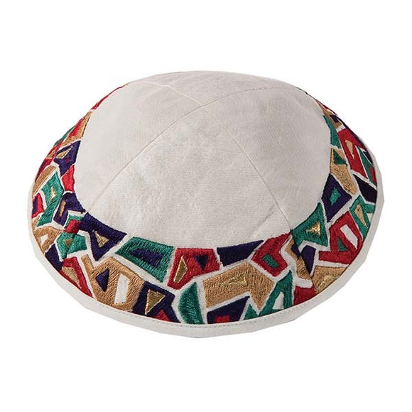Kippah - Embroidered - Geometry Multicolored